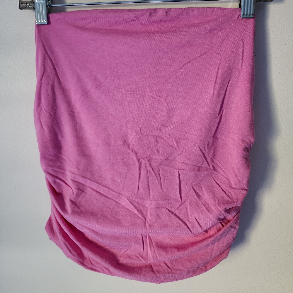 A New Day Pink Ruched Tube Top (Medium)